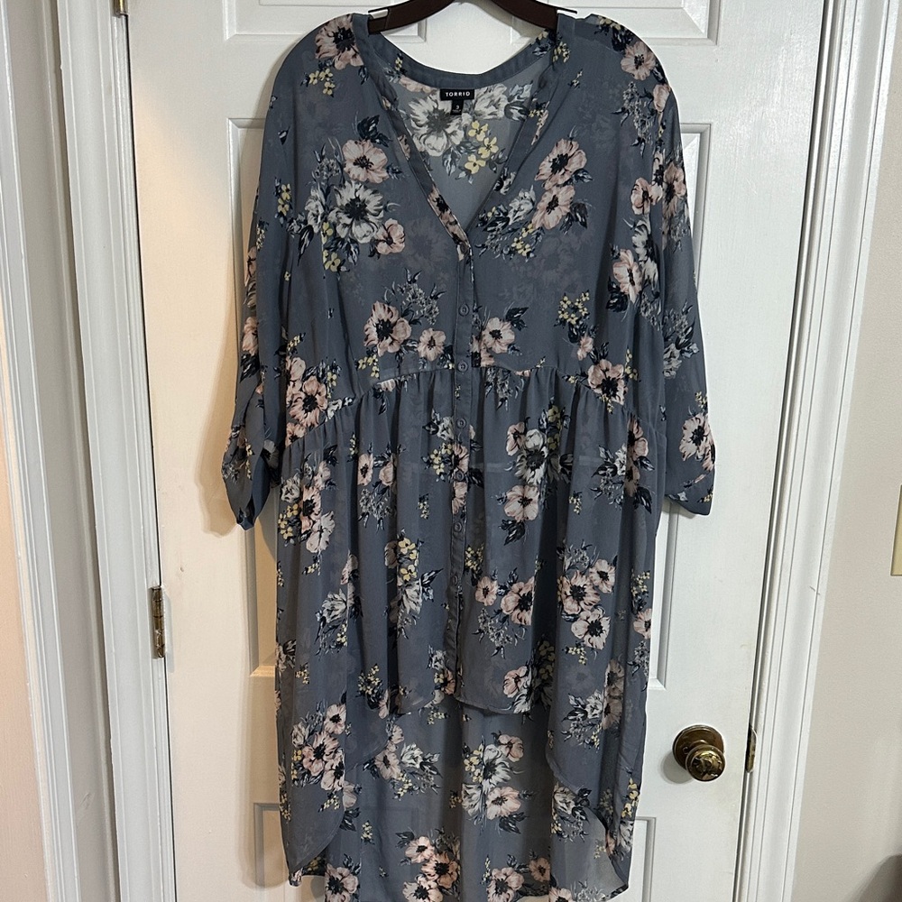 Floral Gray Women's Tunic